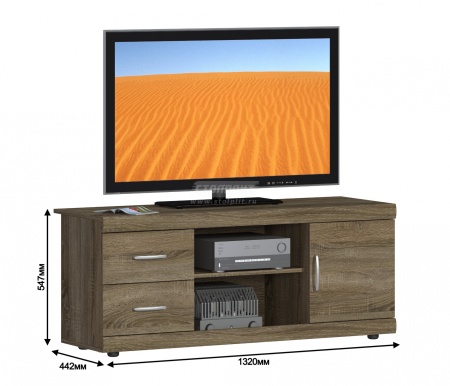 Тумба ТВ Монако СБ-2136 Дуб Сонома Трюфель/Ш-1320 X В-540 X Г-440 мм