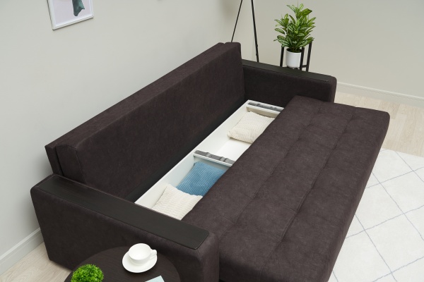 Диван еврокнижка Рон 2.0 серо-коричневый